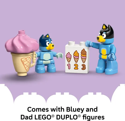 Miniatura 6 de LEGO DUPLO Bluey Ice Cream Trip with Bluey - Juguete para niños pequeños, niños y niñas de 2+ años - Incluye figura y puesto de helados - Juguete