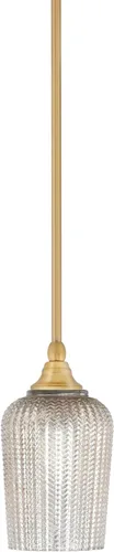 Miniatura 17 de Toltec Lighting Tallo Colgado Mini colgante, acabado de cobre negro, 3.5" cuadrado humo burbuja vidrio