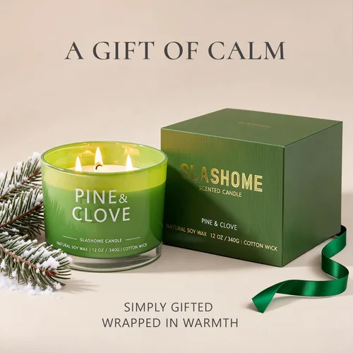 Miniatura 2 de Velas con aroma a pino y clavo, velas para el hogar, velas de lujo de soja de 12 onzas, 50 horas de tiempo de combustión de larga duración, regalos