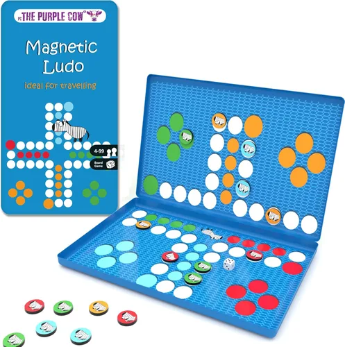 Miniatura 17 de The Purple Cow - Juego de ajedrez magnético para niños y adultos. Tamaño de viaje, juego ligero para horas de diversión - Mini juego portátil