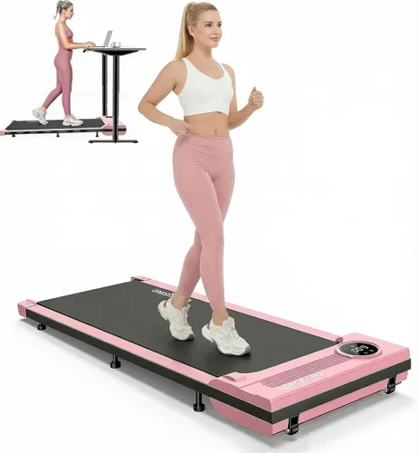 ANCHEER Almohadillas de caminar, caminadora plegable 2 en 1 para debajo del escritorio de 2.5HP, máquina compacta para correr con control remoto,