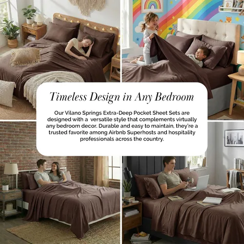 Miniatura 214 de Southshore Fine Living, Inc. Juego de 7 piezas de sábanas King divididas para cama ajustable, juego de sábanas King divididas con bolsillo de 21
