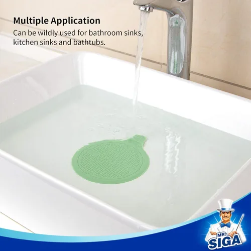 Miniatura 5 de MR.SIGA Tapón de silicona para bañera, tapón de drenaje para ducha, fregadero, 5.1 pulgadas de diámetro, paquete de 3 Verde+azul+gris