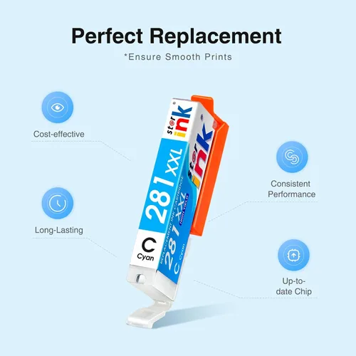 Miniatura 3 de Starink PGI-280XXL/CLI-281XXXL - Cartuchos de tinta de repuesto para Canon 280 281 compatibles con cartuchos de tinta Canon TR8620a TR8520 TR8620