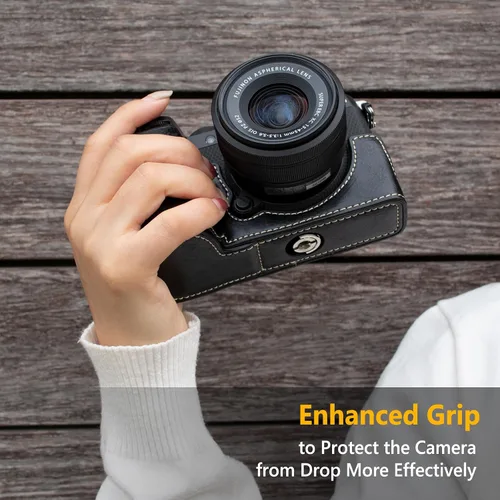Miniatura 7 de MUZIRI KINOKOO Funda para cámara Fujifilm Fuji XS20/X-S20, estilo retro de piel sintética Fuji XS20 Funda protectora con agarre de mano y diseño