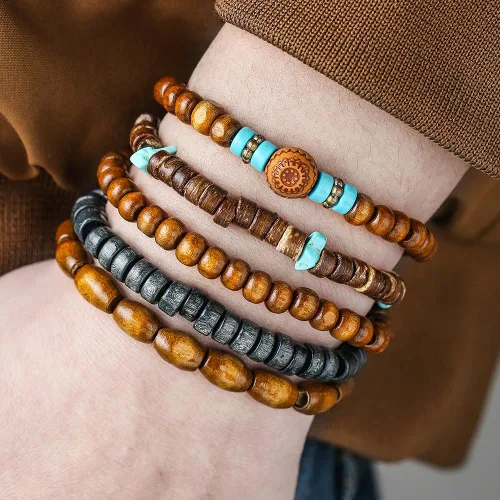 Miniatura 3 de Gothic Bracelet Adjustable Punk Braided Multilayer Grunge Set Beaded Bracelets Emo Metal Cuff Wrap Bracelets Stackable Meaningful Gift