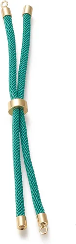 Miniatura 9 de 10 piezas de pulseras de cordón de nylon torcido para hacer joyas ajustables con deslizadores con accesorios de latón dorado para accesorios
