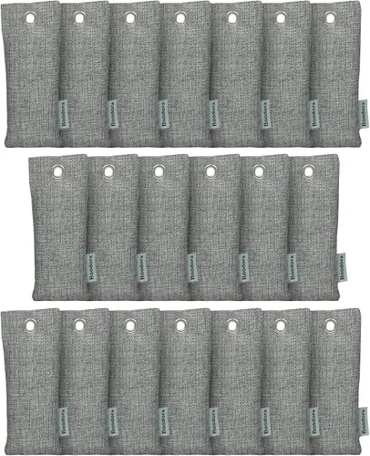 Miniatura 7 de Bolsas de carbón activado purificadoras de aire, paquete de 15 unidades, absorbentes de olores de carbón de bambú para zapatos de hogar, armario