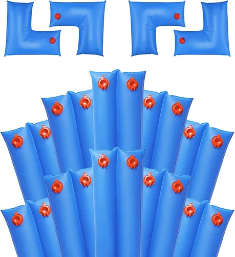 Miniatura 12 de Hedday Pesos para Cubierta de Alberca para Invierno Enterrada, Diseño de Esquina Azul en Forma de L de 2x2 Pies, Bolsas de Agua de Vinilo Resistente