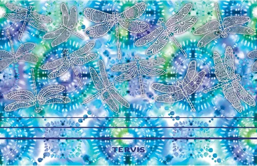 Miniatura 2 de Tervis Traveler - Vaso de viaje con triple aislamiento con diseño de libélula de teñido anudado mantiene las bebidas frías y calientes, 30 onzas