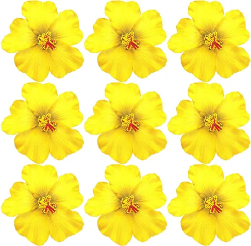 Miniatura 8 de Arvintas 20 flores azules hawaianas de imitación de hibisco, flores hawaianas para fiesta de verano, bricolaje, flores de hibisco de espuma