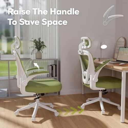 Miniatura 4 de SeekFancy Silla de oficina ergonómica M903, silla de escritorio para computadora con ruedas, silla de oficina de malla con respaldo alto con soporte