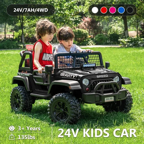 Miniatura 6 de Sopbost Camión de Montar de 24V 7Ah de 2 Asientos, Juguete de Montar para Niños Grandes, Coche de Montar con Control Remoto, Automóvil Eléctrico