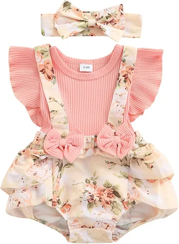 Miniatura 17 de Mubineo Ropa de verano para bebé niña, sin mangas, encaje floral, vestido de mameluco para recién nacido