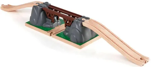 Miniatura 3 de BRIO World Puente colapsable para set de trenes de madera - Accesorio de 3 piezas - Certificado FSC - Compatible con BRIO Railway y sets de vías