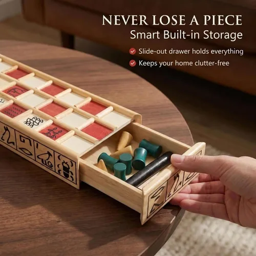 Miniatura 4 de WE Games Senet - Juego de mesa egipcio hecho a mano de madera maciza para educación histórica, apreciación cultural y estrategia, juego antiguo