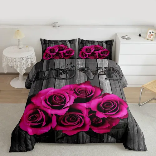Miniatura 40 de Erosebridal Juego de edredón de corona King y Queen, juego de ropa de cama para parejas adultos, mujeres y hombres, juegos de edredón para boda, San