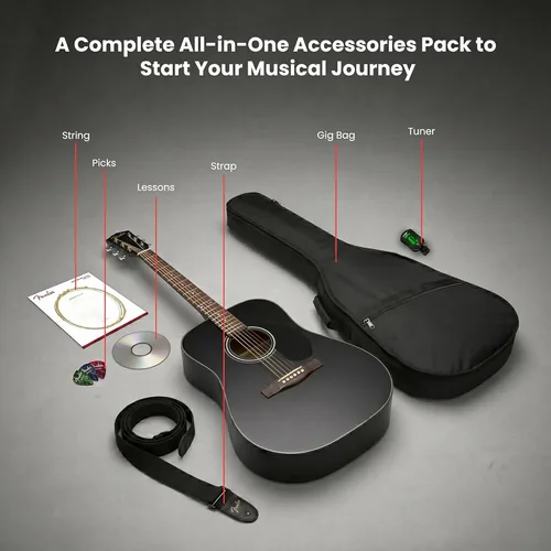 Miniatura 2 de Conjuntos de guitarras acústicas Fender CD-60. Negro