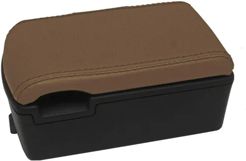 Miniatura 2 de Funda para reposabrazos de consola de Nissan D22 Frontier 99-04, piel sintética, color beige oscuro