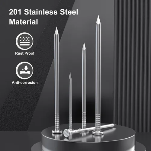 Miniatura 3 de VGBUY 360 piezas de clavos de hardware de acero inoxidable, clavos de cabeza plana de 1-1/2 pulgadas para colgar cuadros, clavos para colgar Plateado