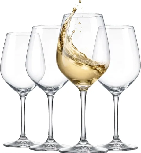 Paksh Novelty Copas de vino blanco italianas - Juego de copas de vino para fiestas, bodas, regalos - Copa de vino transparente, para vino tinto y