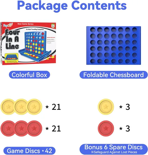 Miniatura 9 de Pup Go Juego Grande de 4 en Raya para Niños de 3 Años en Adelante para Niños, Niñas y Adolescentes, Juegos de Mesa Familiares para Interiores