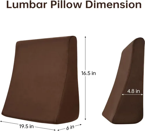 Miniatura 8 de Vekkia Almohada de apoyo lumbar para reclinable, soporte ergonómico de espalda para sofá, mejora la postura, alivia el dolor de espalda para estar