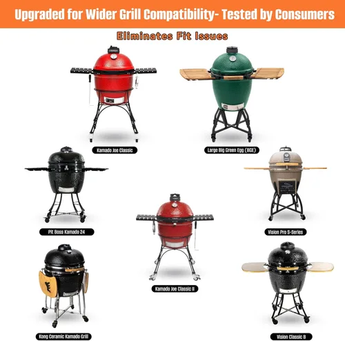 Miniatura 3 de only fire Cesta de ceniza de carbón, soporte de carbón de acero inoxidable con asas, accesorios para parrilla, se ajusta a Kamado Joe Classic