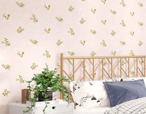 DAWEI Papel tapiz pastoral moderno no tejido en relieve profundo 3D rosa floral para dormitorio, sala de estar, habitación de los niños, 1.73 pies
