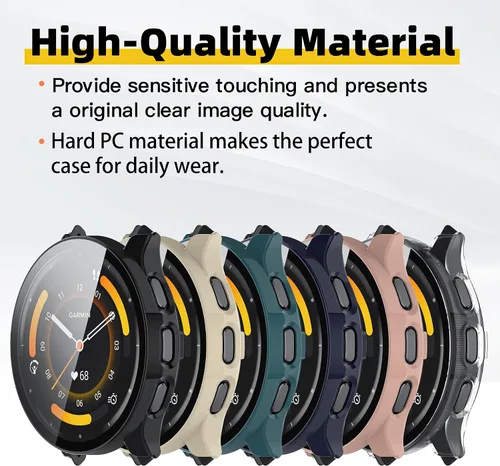 Miniatura 5 de Funda compatible con Garmin Venu 3S, protector de pantalla de policarbonato duro con vidrio templado, funda protectora completa para Garmin Venu 3S