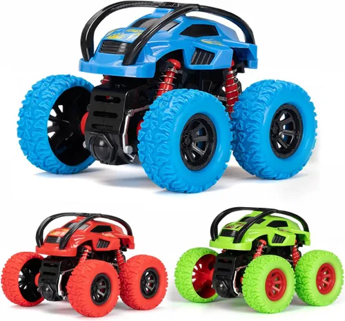 LODBY Camiones Monstruo Juguetes para Niños - Camiones de Empujar y Avanzar para Niños Pequeños, Autos de Carrera para Fiestas Infantiles de 3-5