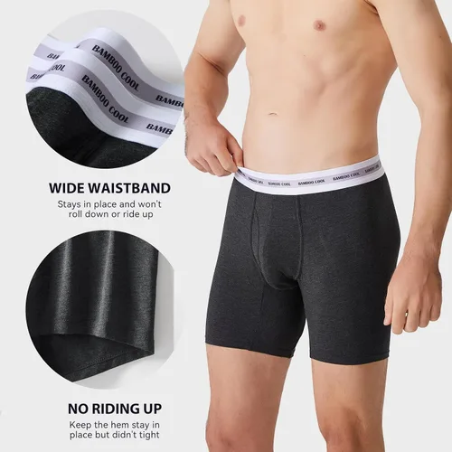 Miniatura 3 de BAMBOO COOL Men's Underwear Boxer Briefs 4 Pack Breathable Soft Underwear For Men