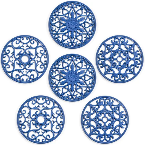 Miniatura 11 de SMARTAKE Juego de 3 tapetes de silicona para salvamanteles, multiusos, tallados, aislados, antideslizantes, duraderos, tapetes de cocina flexibles