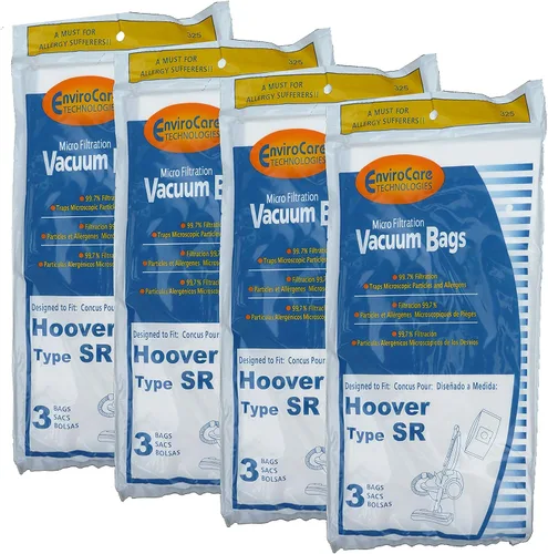 EnviroCare Bolsas de polvo de repuesto para aspiradora de microfiltración diseñadas para adaptarse a Hoover Type SR 12 unidades