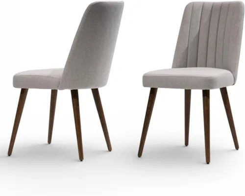 Miniatura 11 de MELAGIO Tura - Juego de 2 sillas de comedor tapizadas, patas de madera con acabado de nogal, tela de rendimiento, fácil montaje, para comedor, sala