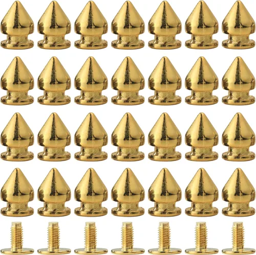 Miniatura 4 de YORANYO 100 juegos de clavos y tachuelas de 0.374 in para ropa, remaches de metal, remaches para cuero, pinchos punk, accesorios, tachuelas y picos