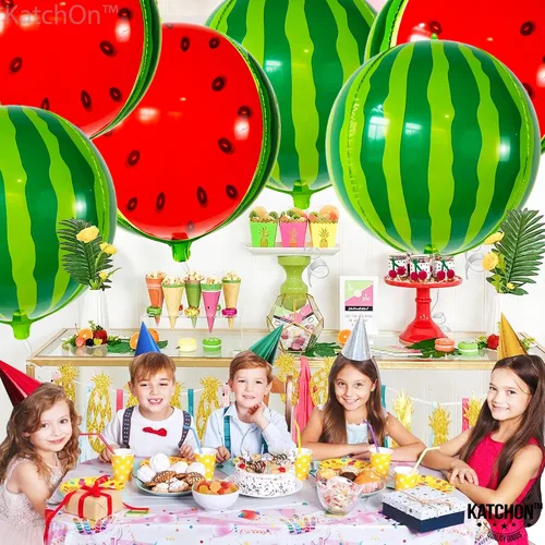 Miniatura 7 de KatchOn, Globos grandes de sandía – 22 pulgadas, paquete de 6 Globos de verano para decoraciones de cumpleaños de sandía Decoración de fiesta