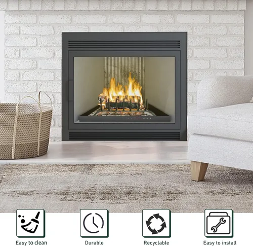 Miniatura 7 de Flehomo Bandeja de chimenea ajustable, cenicero expandible para colección de cenizas, soporte de brasas de acero galvanizado con recubrimiento