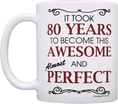 Miniatura 3 de Birthday Gifts For All 80th Took 80 Years Awesome Funny Party Gift - Taza de café de cerámica de 11 oz, taza de té, color blanco 11oz - 80th