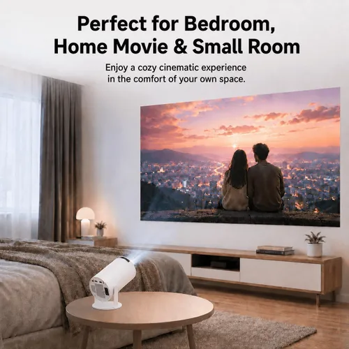 Miniatura 7 de Mini proyector HY300 Pro, proyector portátil Android 13 con WiFi y Bluetooth, compatible con video 4K, Keystone automático, rotación de 180°