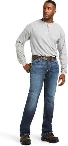 Miniatura 3 de Ariat FR M5 Slim DuraStretch - Jeans apilables de pierna recta, mezclilla para hombre, Azul