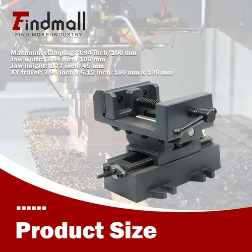 Miniatura 3 de findmall Prensa de taladro de diapositiva cruzada de 4 pulgadas, tornillo de banco de sobremesa resistente X-Y compuesto para fresadora CNC, máquina