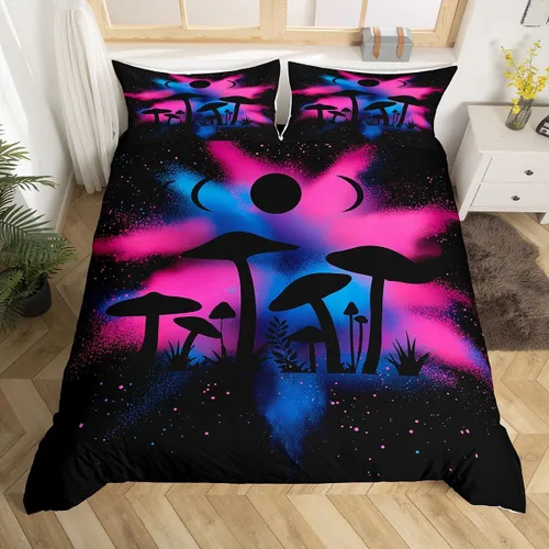 Miniatura 30 de Funda de edredón con estampado de extraterrestre, juego de ropa de cama de nave espacial para niños y niñas, decoración de habitación