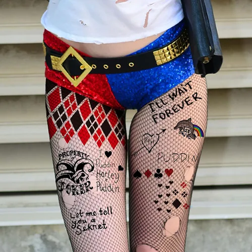 Miniatura 3 de VANTATY 5 hojas de tatuajes temporales 3D de Halloween para mujeres, niñas y adultos, calcomanías de tatuaje falsas HQ, kit de maquillaje para C