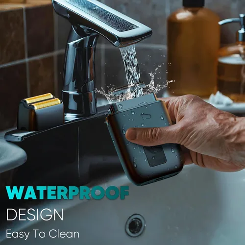 Miniatura 7 de Maquinilla de afeitar eléctrica para la cara de los hombres, afeitadoras eléctricas para hombres, afeitadoras inalámbricas portátiles recargables e