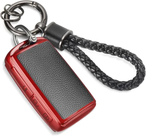 Miniatura 19 de Funda para llavero Jeep con llavero trenzado de diamante de lujo, funda suave mejorada para Wrangler Rubicon Gladiator JL JLU JT Sahara JLU Flip