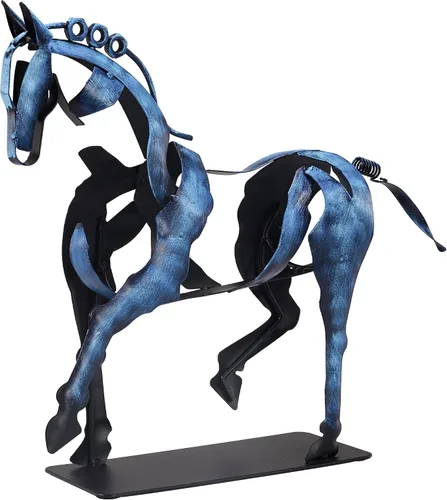 Miniatura 10 de SunBlogs Art Estatua de caballo hecha a mano, decoración rústica única para oficina y hogar, escultura de metal 100% pintada a mano, regalo perfecto