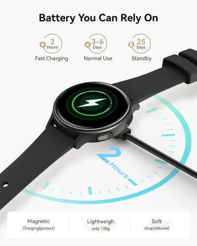 Miniatura 7 de Reloj inteligente para hombres y mujeres: rastreador de fitness con Bluetooth con pantalla táctil de 1.27 pulgadas, monitor de frecuencia cardíaca