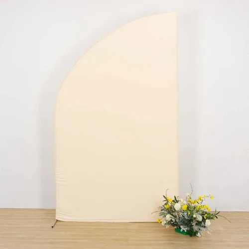 Miniatura 191 de Efavormart - Juego de 4 fundas de elastano beige para arco de media luna, fundas de telón de fondo Chiara de 2.5 pies a 7 pies para escenarios