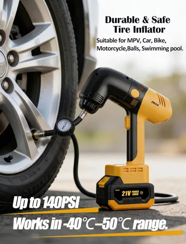 Miniatura 9 de Kit de limpieza inalámbrico 4 en 1 – Lavadora portátil de coche, aspiradora, soplador de hojas e inflador de neumáticos para exteriores, camping, RV